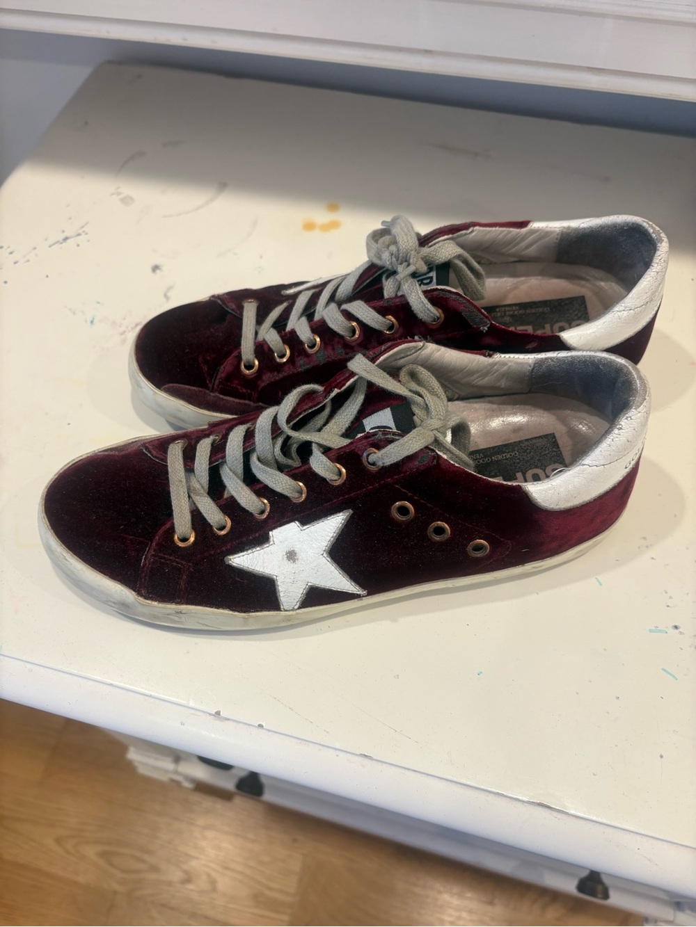 Bergundy velvet golden goose sz 39 excellent condition